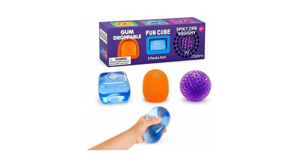 J’adore 3 Pack Squishy Toys For Kids, Sensory Stress Relief