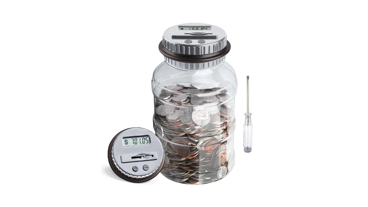 Large Piggy Bank For Boys Adults, Vcertcpl Digital Coin Counting
