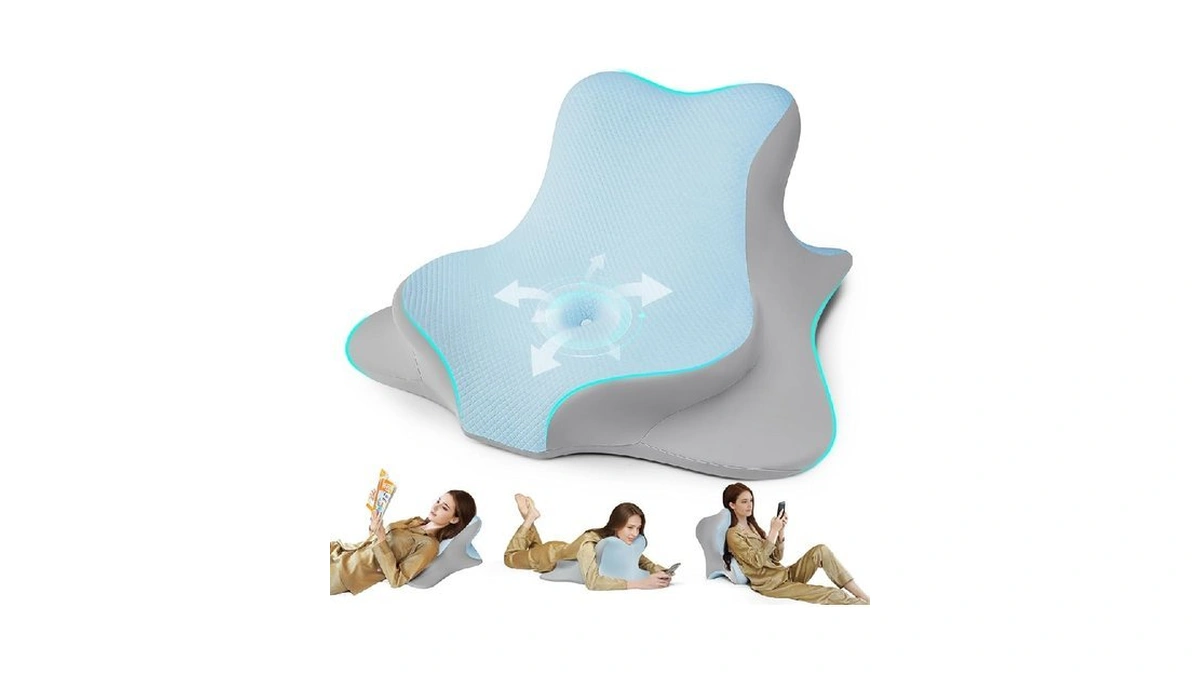 Wogahev Reading Pillow For Bed, Lying, Leaning And Prone, Ergonomic