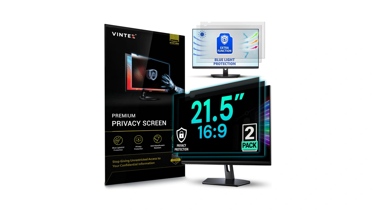 Vintez [2 Pack] 21.5 Inch 16:9 Privacy Screen For Computer