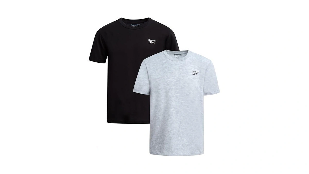 Reebok Boys Athletic Shirts - 2 Pack Breathable Short Sleeve