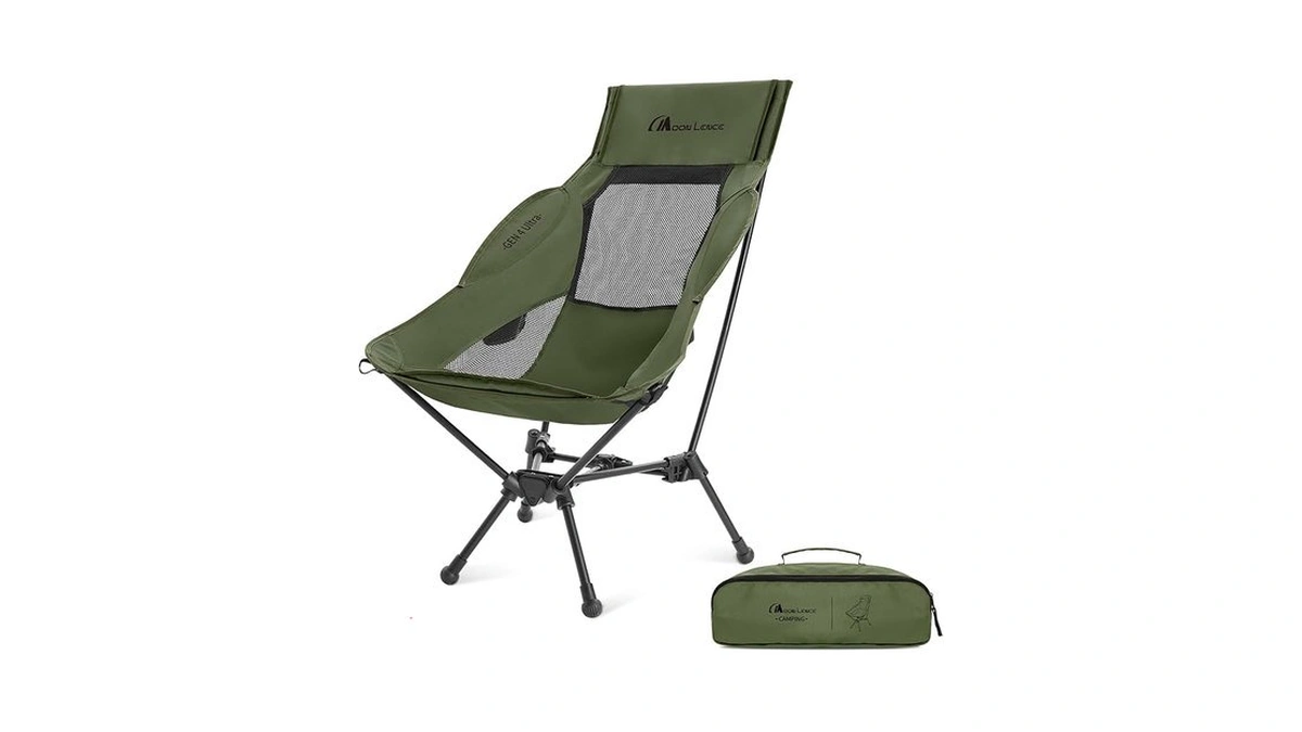 Moon Lence High Back Folding Camping Chair, 330lbs Portable Compact