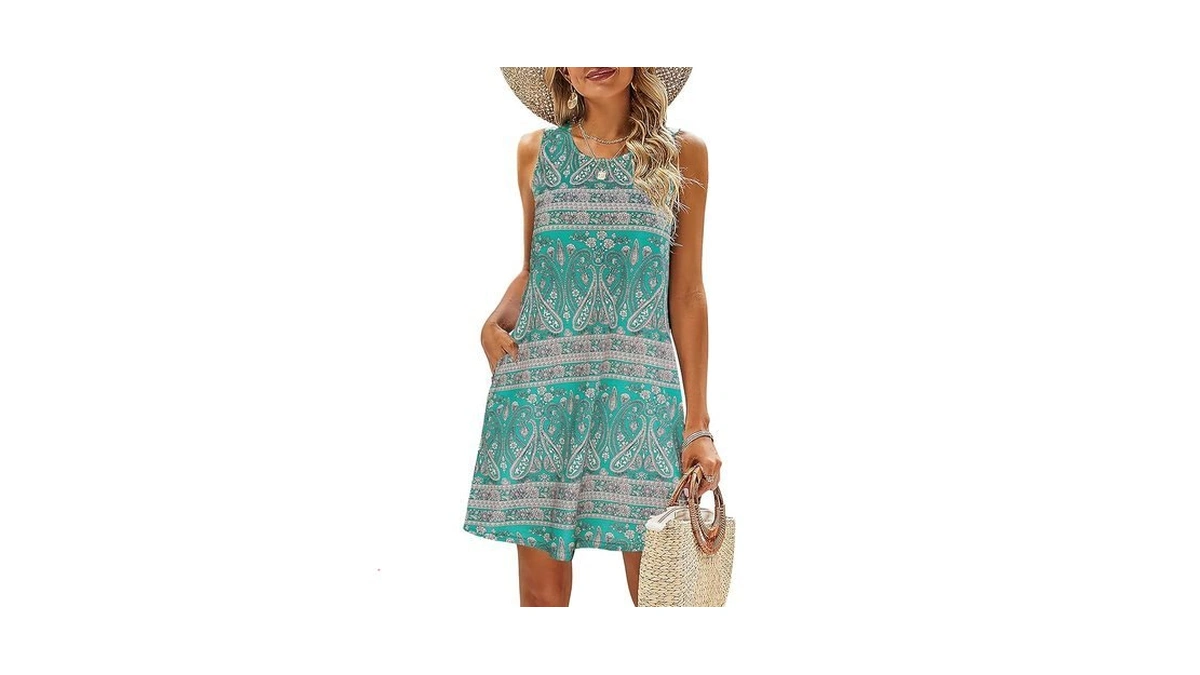 Simplefun Womens Sundresses Beach Summer Casual Swing Dress Bathing Suit