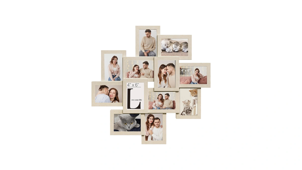 Songmics 4x6 Picture Frames Collage Wall Decor, 12-pack Photo Collage