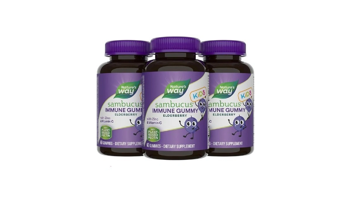 Nature's Way Sambucus Kids Elderberry Immune Gummies With Black Elderberry