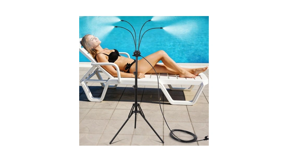 Gmaulee Outdoor Misting Stand, Adjustable 5.25 Ft Mister System With