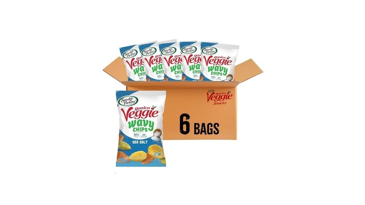 Sensible Portions Veggie Wavy Chips, Sea Salt Flavor, Gluten-free Chips,