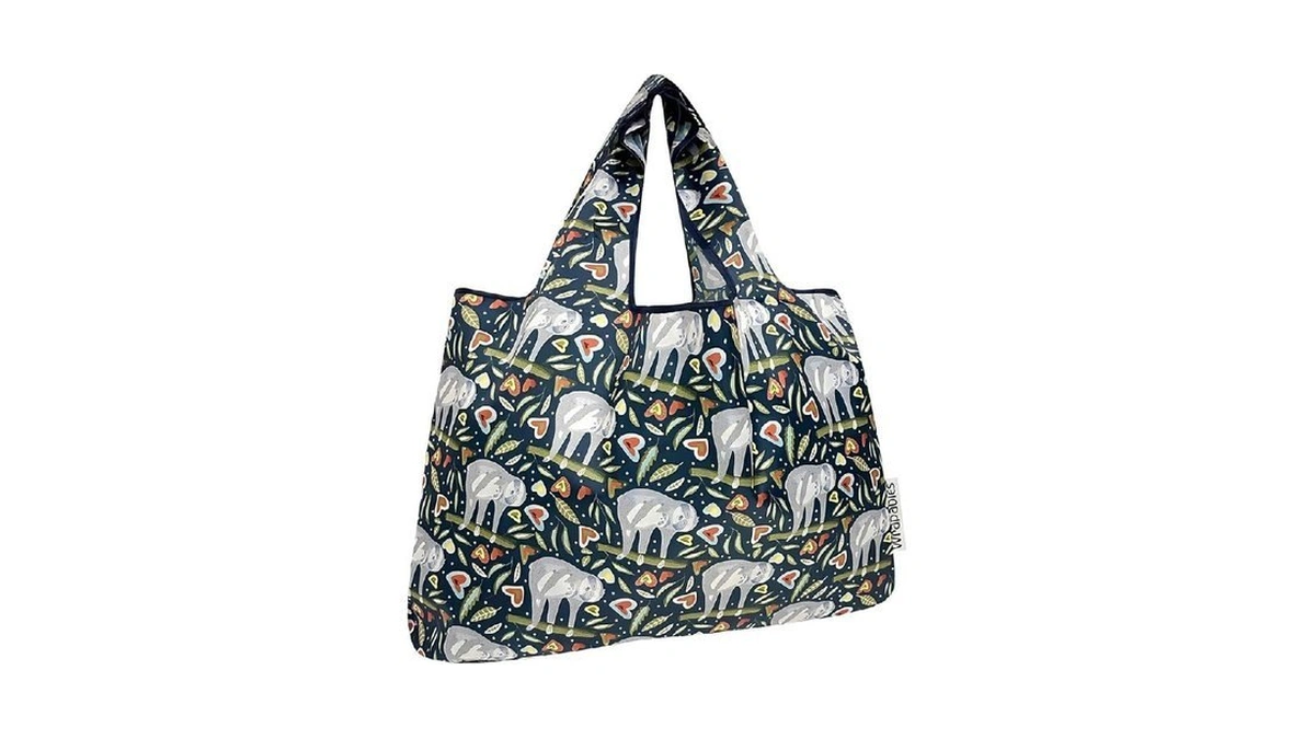 Allydrew Large Foldable Tote Nylon Reusable Grocery Bags, Love Sloths