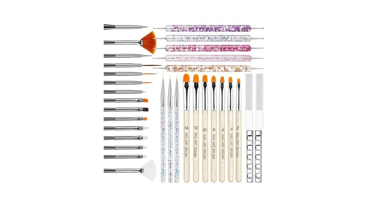 Myr 34pcs Nail Art Brushes, Nail Art Brush Set, Nail