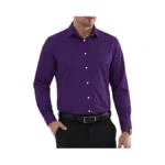 Biodeer Purple Long Sleeve Tuxedo Shirt Men Button Down Dress