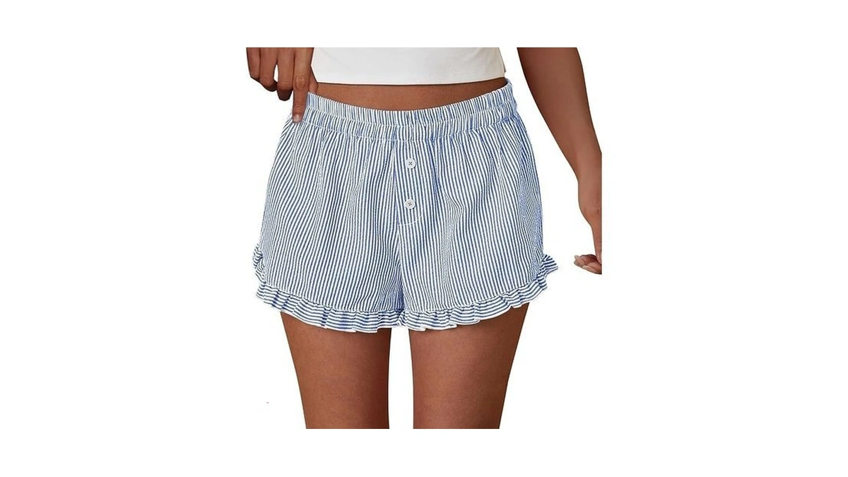 Prettygarden Womens Boxer Shorts Y2k Ruffle Pajama 2026 Summer Spring