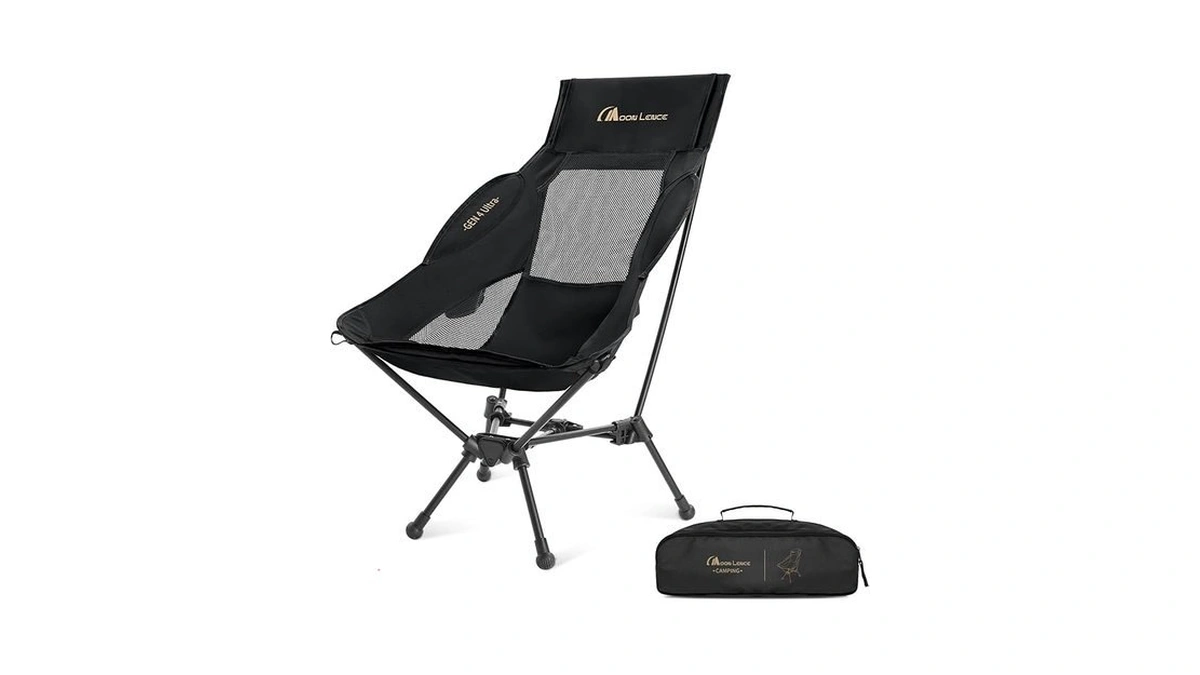 Moon Lence High Back Folding Camping Chair, 330lbs Portable Compact