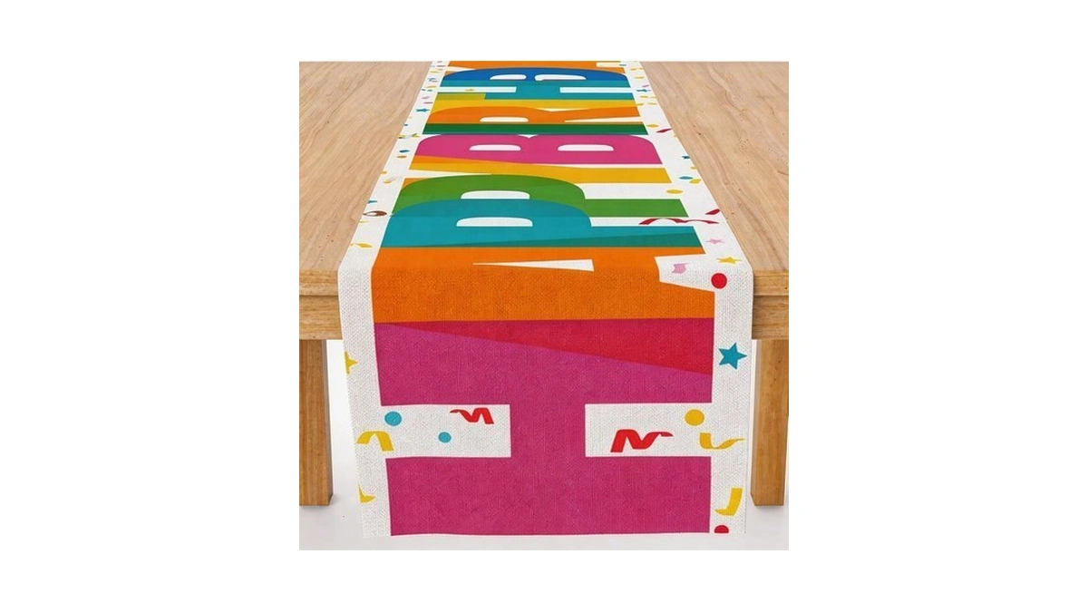 Birthday Decorations - Happy Birthday Table Runner | Happy Birthday