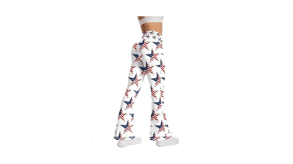 Max Tsolmon Women American Flag High Waist Flared Leggings, Usa