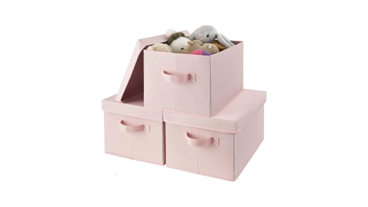 Granny Says Storage Bins Fabric, Storage Bins With Lids, Collapsible