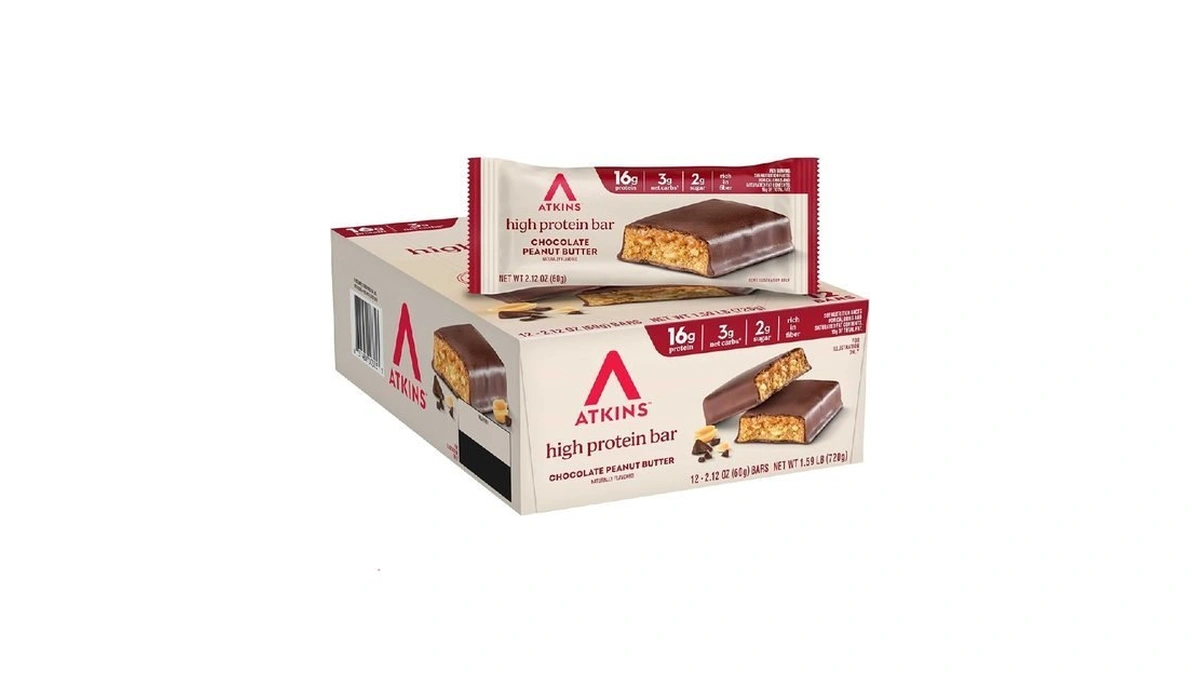Atkins Chocolate Peanut Butter Protein Meal Bar, High Fiber, 16g