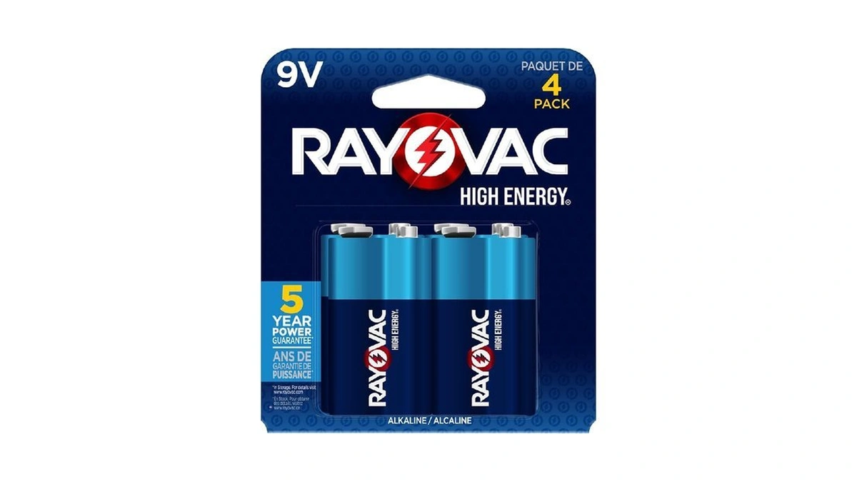 Rayovac High Energy 9v Batteries (4 Pack), Alkaline 9 Volt