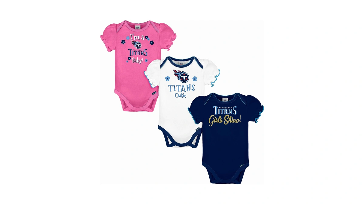 Gerber Nfl Baby Girls 3 Pack Short Sleeve Bodysuit, Team