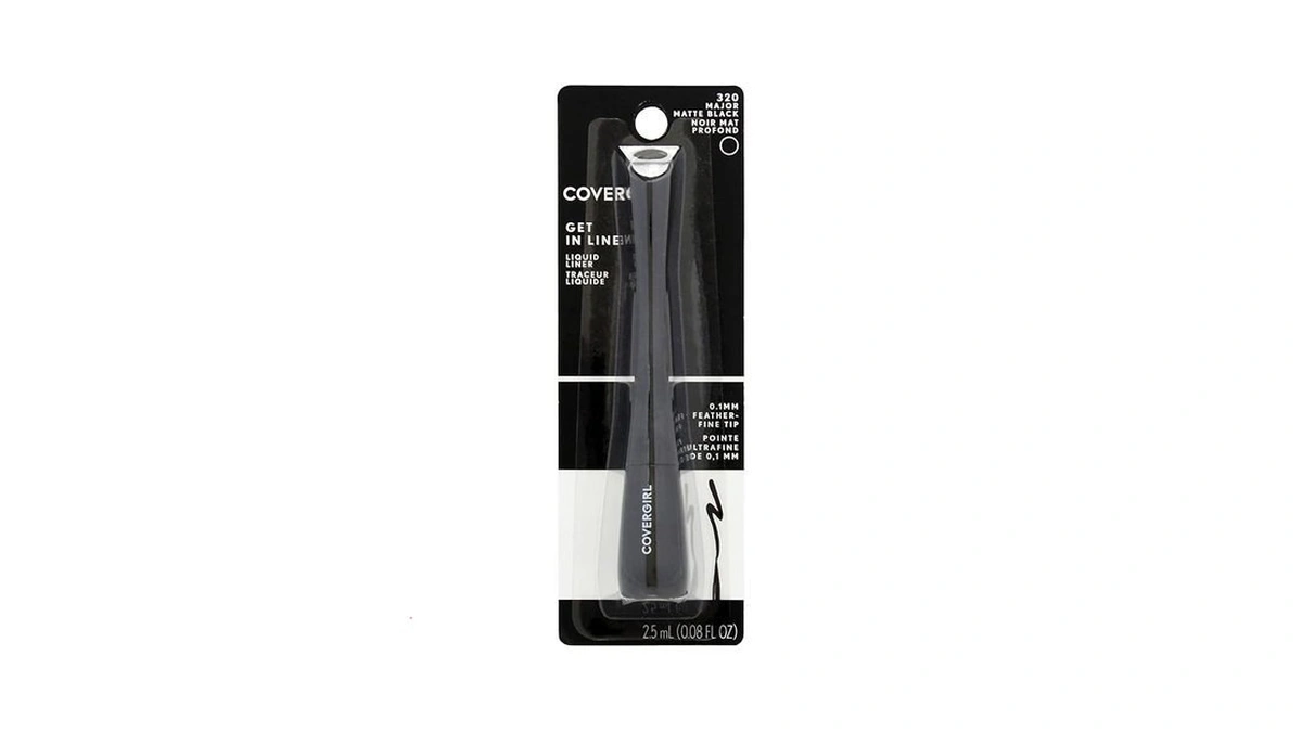 Covergirl Get In Line Liquid Eyeliner, Black Crystal, Long Lasting,
