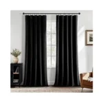 Miulee Black Velvet Blackout Curtains 84 Inch Long Luxury Super