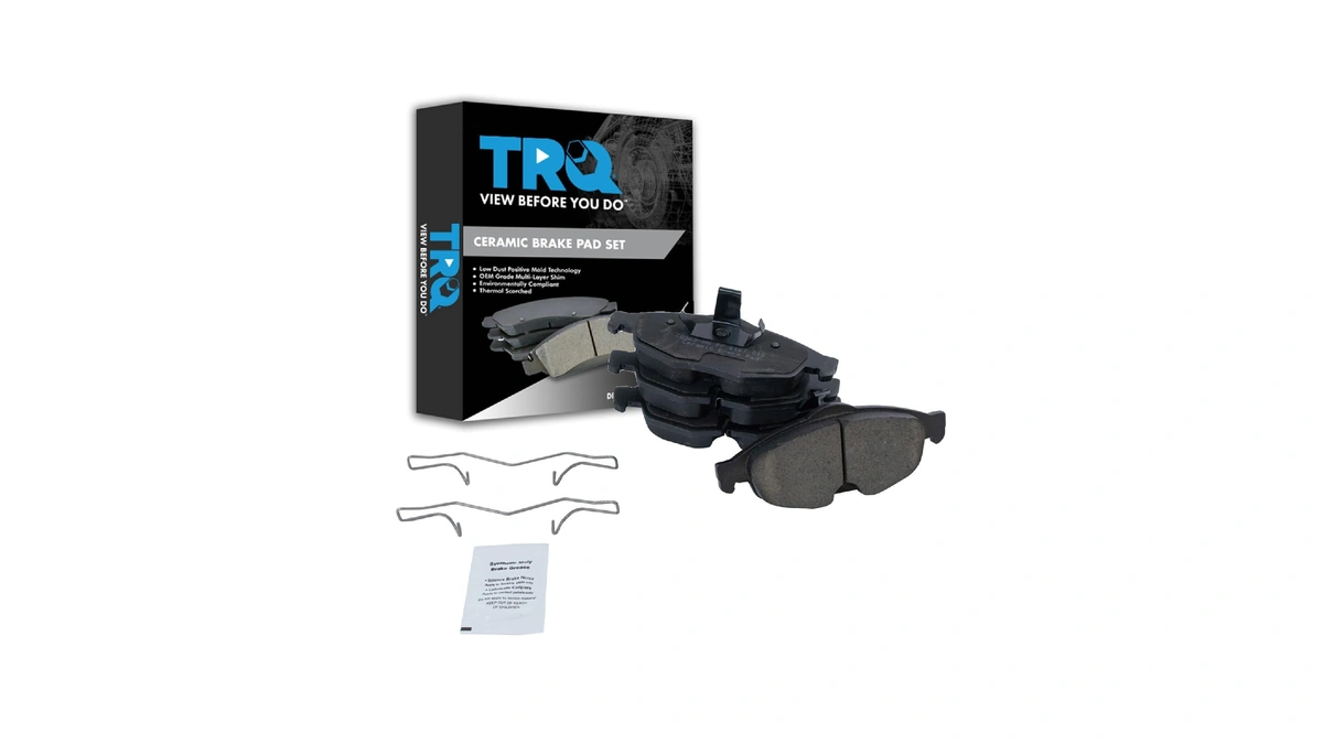 Trq Front Brake Pads Ceramic Hardware Wear Sensor Compatible With