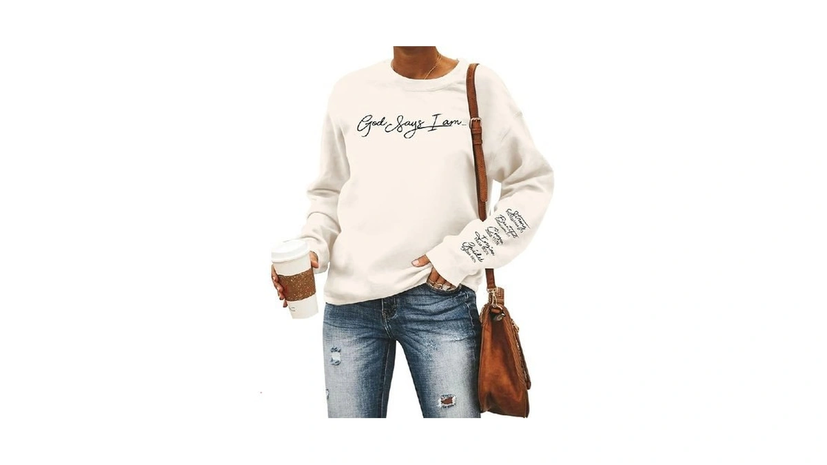 Lukycild Christian Sweatshirt Women Bible Verse Pullover Religious Faithful Shirt