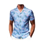 Damipow Hawaiian Shirt For Men Short Sleeve Beach Vacation Shirt