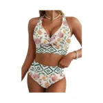 Herseas Women's 2 Piece Bikini Sets Twist Front Top Removable