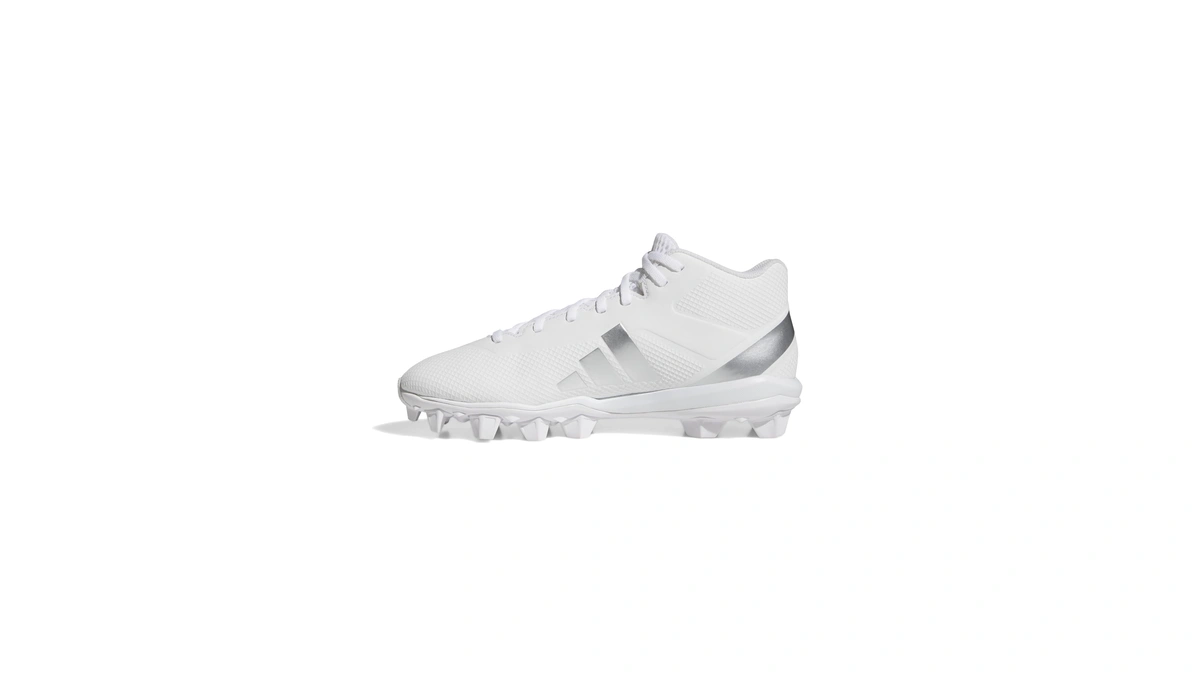 Adidas Men's Adizero Impact.2 Molded American Football, White/silver Metallic/white, 10.5