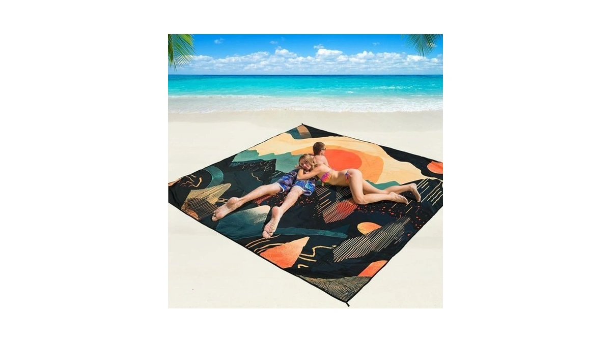 Wiwigo Beach Blanket Waterproof Sandproof Beach Mat 79" X 83"/10'x9'for