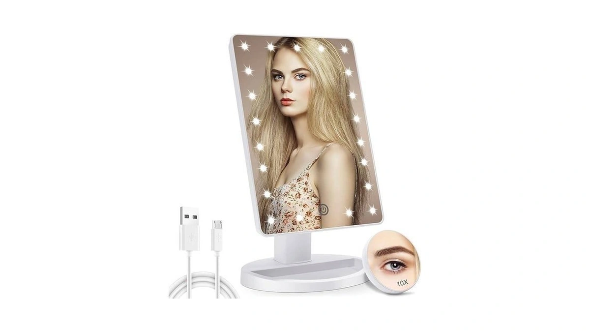 Cosmirror Lighted Makeup Vanity Mirror With 10x Magnifying Mirror, 21
