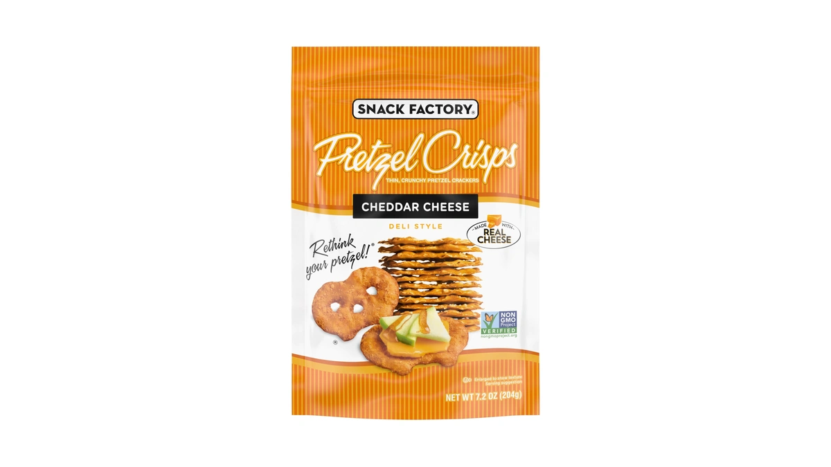 Snack Factory Pretzel Crisps, Cheddar Cheese, 7.2 Oz