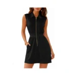 Amazon : Materasu Women Sleeveless Zip Front Casu