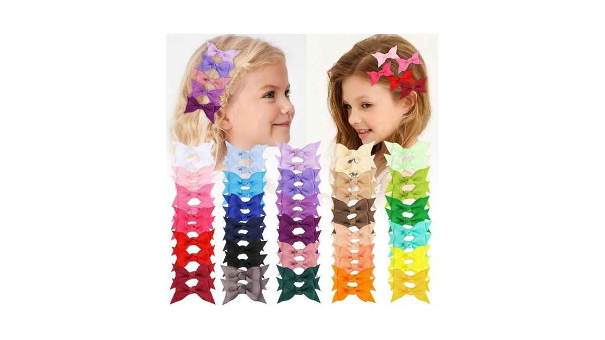 Xima Mini Hair Bows Clip For Baby Girls,2.7inch 30colors Grosgrain