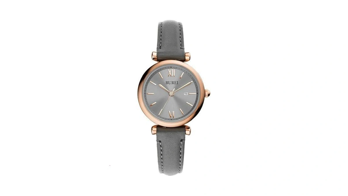 Burei Women's Watch Fashion Brown Leather Strap Watches For Women,three