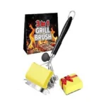 Magnetic 3-in-1 Grill Brush With Power Press Handle & Lock