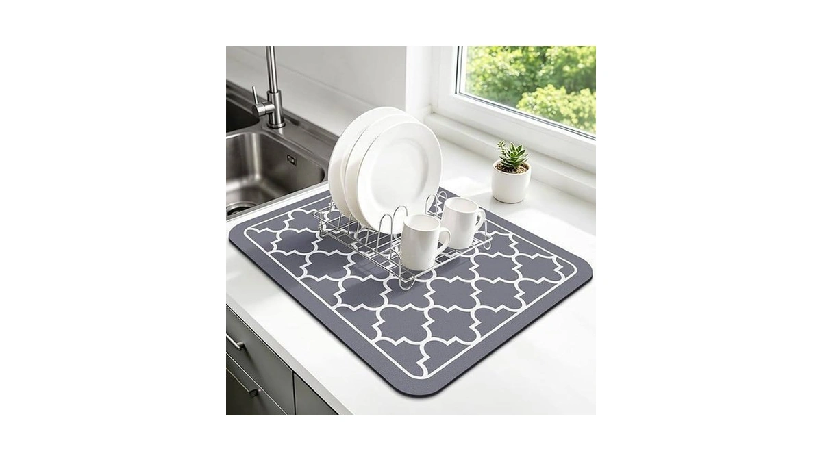 Wiselife Dish Drying Mat Super Absorbent Drying Mat Large Dish