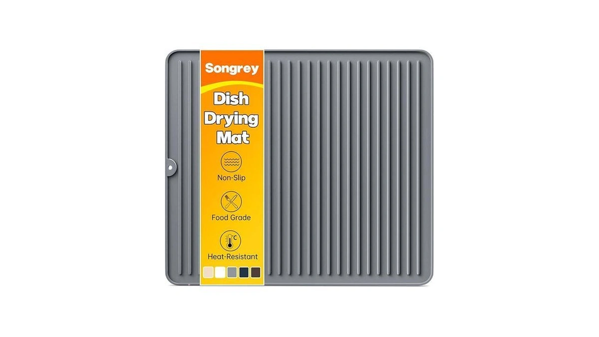 Songrey 18" X 16" Silicone Dish Drying Mat, Kitchen Counter