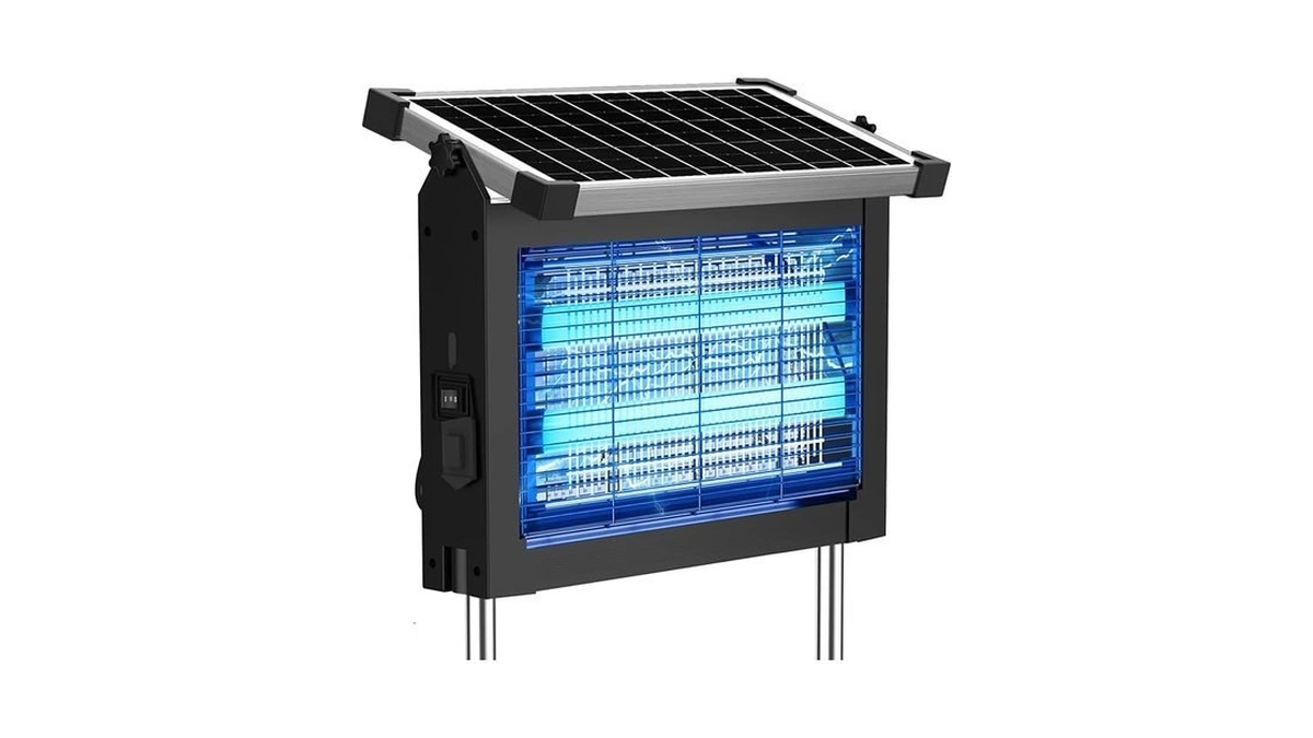 Solar Bug Zapper Outdoor, 4500v Mosquito Zapper Waterproof With Panel