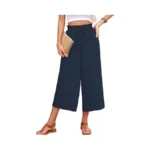 Korsis Women Capri Pants Wide Leg High Waisted Casual Spring