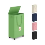 Slim Laundry Hamper With Wheels,15 Gal (55l) Rolling Laundry Basket