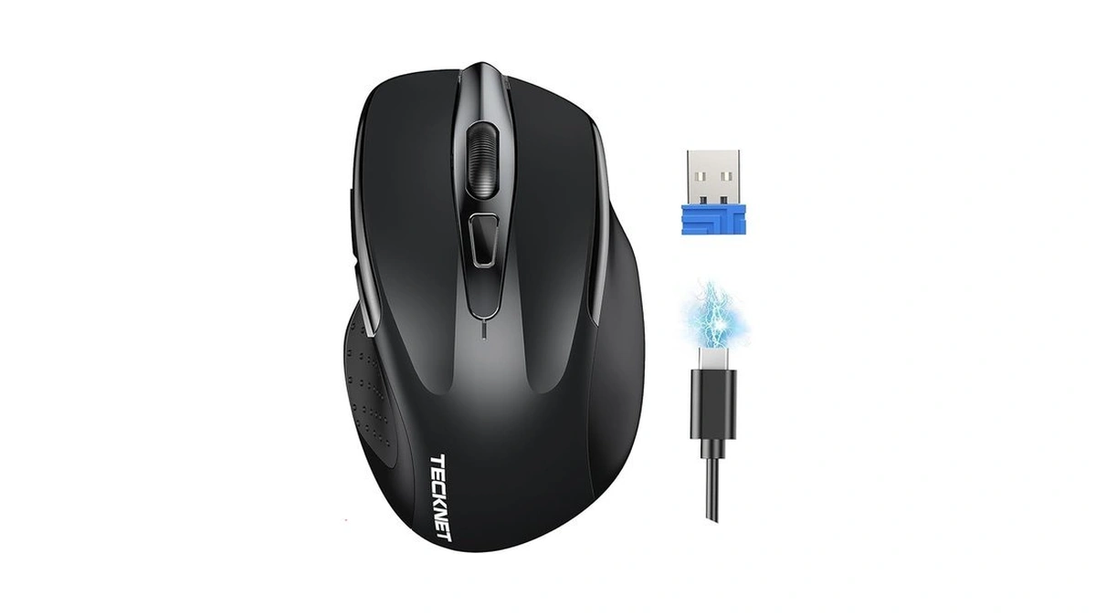 Tecknet Wireless Mouse Rechargeable, 2.4g Usb-a Silent Mouse, Quiet Click,