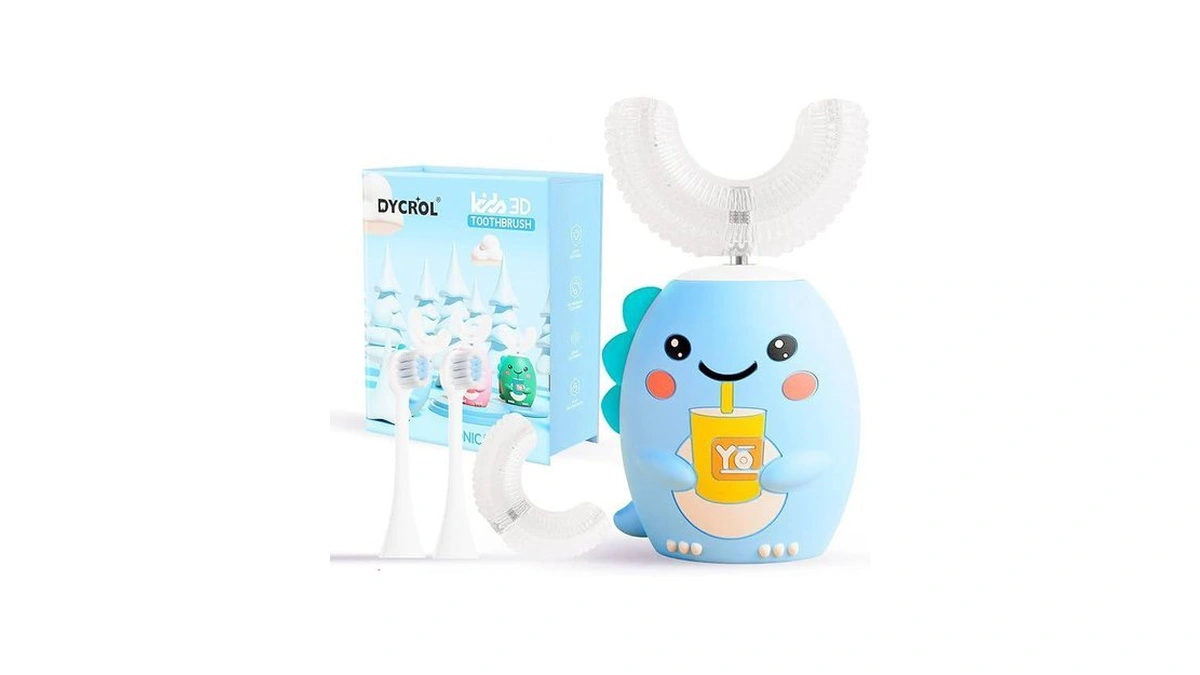 Dycrol Kids U Shaped Electric Toothbrush With 4 Brush Heads,