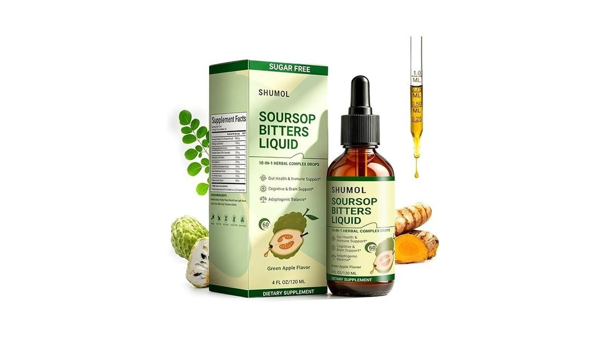 Soursop Bitters Liquid Drops, 10 In 1 Soursop Extract With