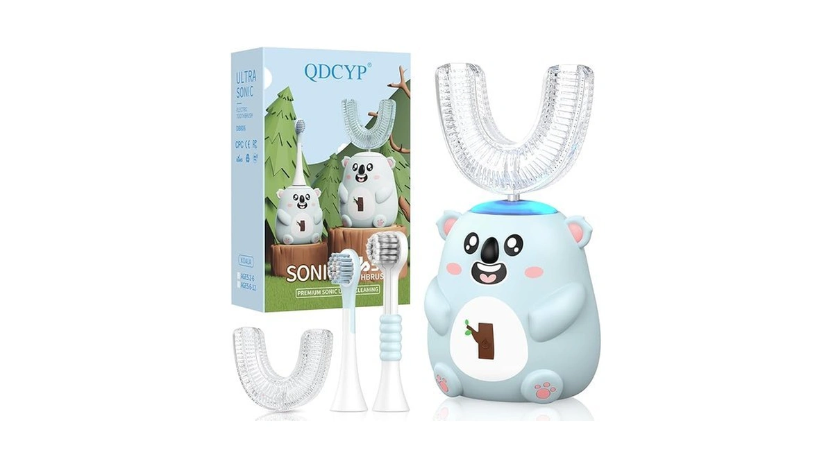 Qdcyp Kids U Shaped Electric Toothbrush With 4 Brush Heads,6