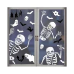 Halloween Window Clings Skeleton Window Decorations For Glass Windows, Double