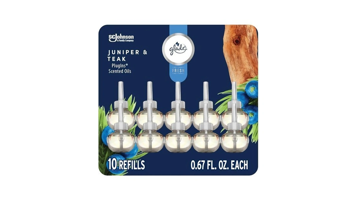 Glade Plugins Refills Air Freshener, Juniper & Teak, Scented And