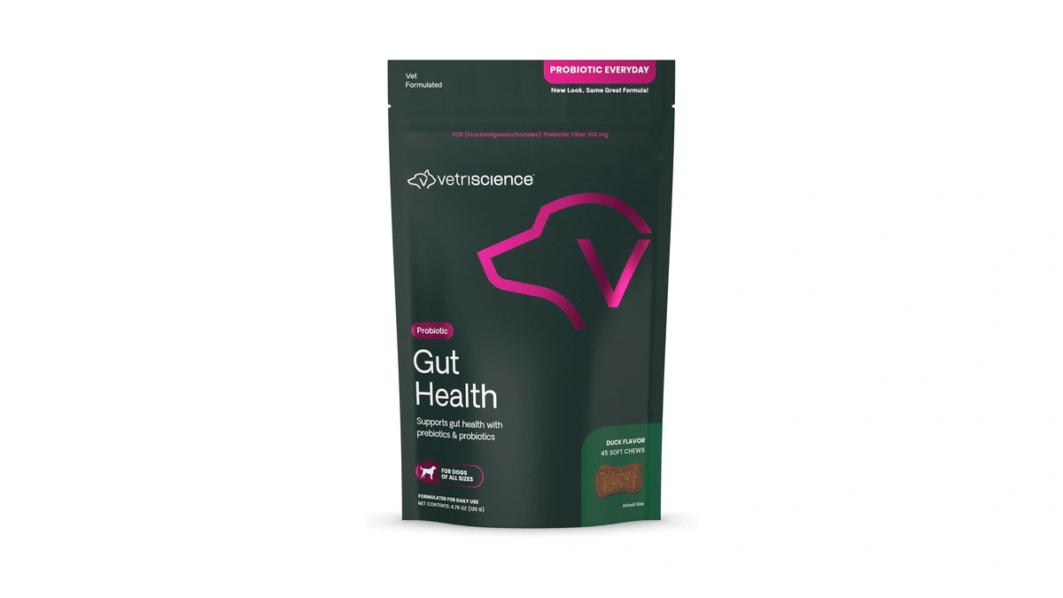 Vetriscience Gut Health Chews, Probiotic Everyday Digestive Supplement For Dogs,