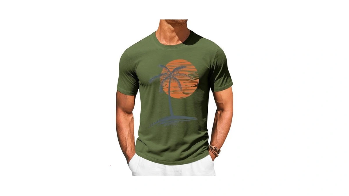 Runcati Mens Short Sleeve T-shirts Graphic Crew Neck Casual Shirt