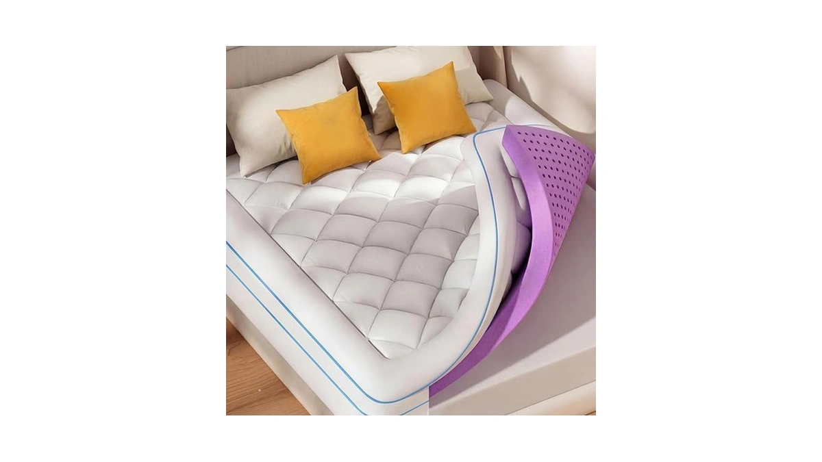 Sinweek 4 Inch Dual Layer Memory Foam Mattress Topper Queen